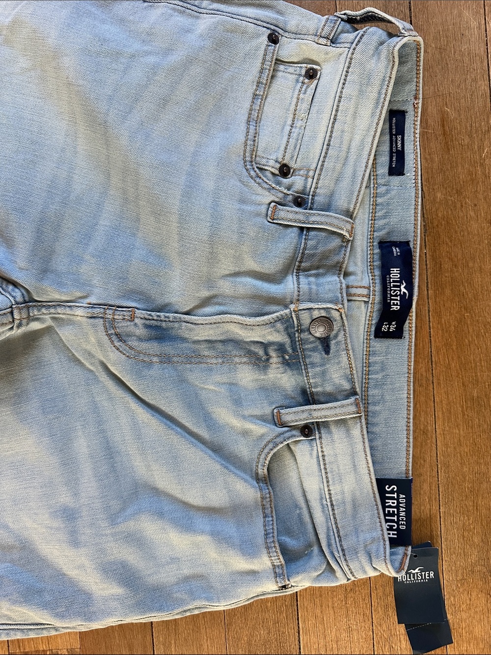 Hollister Light Blue Distressed Boyfriend Jeans - Picture 3 of 10